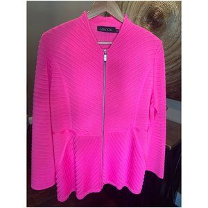 Misook Women's Pink Zip-Up Jacket